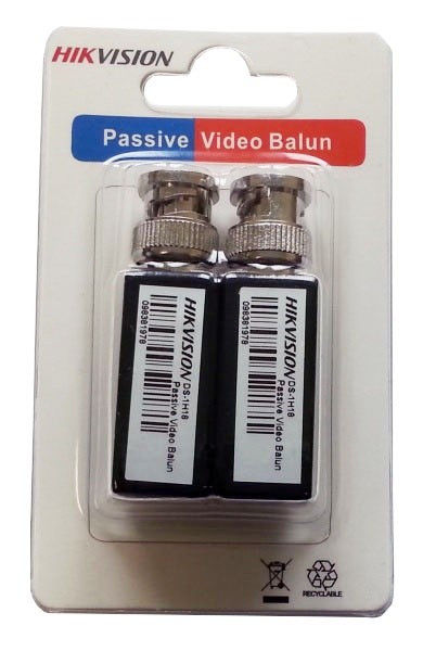 Video Balun pasiv HikVision DS-1H18, transmisie real-time UTP Cat5e/6, compatibil HD-TVI/CVI/AHD/CVBS, protectie supratensiune TVS, tehnologie Wave Filter, anti-static, carcasa plastic ABS, 60 dB imunitate zgomot - Img 2
