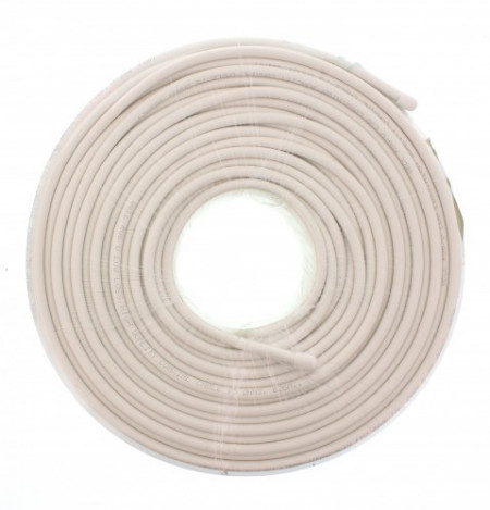 Cablu coaxial RG6 Alien TZS-64A-W, conductor din otel cuprat, dubla ecranare cu folie de aluminiu si tresa Al-Mg, izolatie PE expandat si manta PVC alba, ideal pentru TV si supraveghere video, rola 100 metri - Img 2