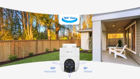 Camera supraveghere exterior EZVIZ 3MP CS-H8C-R100-1K3WKFL Quad HD, rotire Pan &amp; Tilt, detectie persoane prin AI, urmarire automata, lumina IR 30m si alba 20m, vedere color, sirena, audio bidirectional, Wi-Fi, slot card, IP65 - Img 8