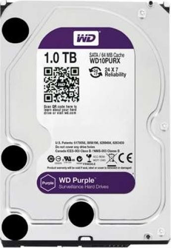 Hard disk supraveghere Western Digital Purple 1TB WD10PURX, format 3.5 inch, optimizat pentru lucru continuu 24/7, tehnologie IntelliPower, 64MB Cache, interfata SATA 6 Gb/s, consum redus de energie si fiabilitate - Img 4