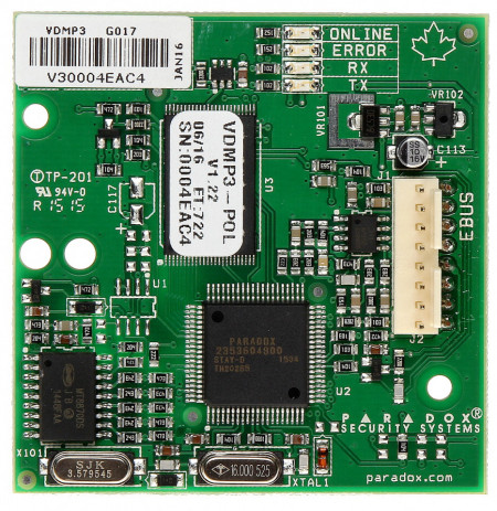 Modul vocal comunicare Paradox VDMP3, raportare prin mesaje inregistrate, meniu ghidat vocal, armare/dezarmare la distanta prin telefon, control PGM, compatibil EVO, Spectra SP, Magellan MG5050 si MG5075 - Img 3