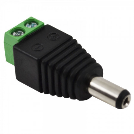 Mufa alimentare tata 2.1mm G101, conector DC jack 2.1 x 5.5mm, material PVC rezistent, tensiune maxima 36V DC, curent de lucru 4A, utilizare in sisteme de supraveghere CCTV, conexiune sigura si instalare usoara - Img 3