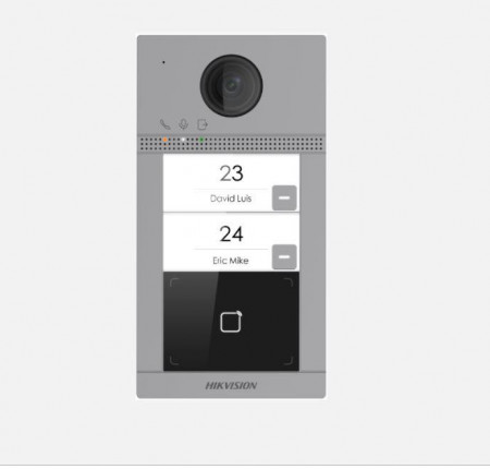 Post de exterior videointerfon IP Hikvision WIFI; 2 x butoane de apelare pentru 2 familii- permite apelarea a mai multor monitoare DS-KV8213-WME1(B)
