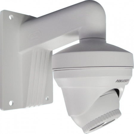 Suport de perete Hikvision DS-1273ZJ-130-TRL pentru camere supraveghere tip Dome, include placa de adaptare, fabricat din aliaj de aluminiu, culoare alb Hikvision, montaj robust si sigur, rezistent la conditii de exterior - Img 2