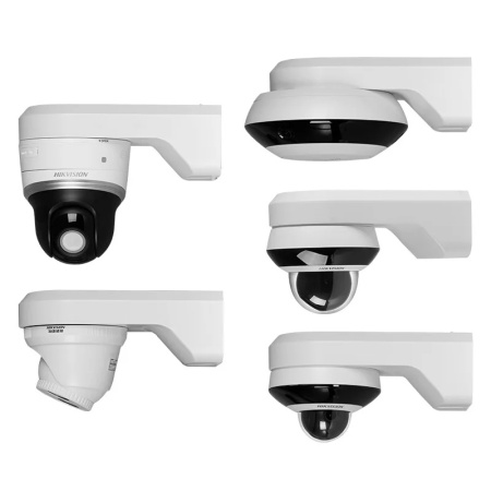 Suport de perete Hikvision DS-1294ZJ pentru camere tip PTZ, fabricat din material plastic si otel, culoare Hikvision White, design rezistent cu protectie la intemperii, ideal pentru montaj exterior si interior in sisteme de supraveghere - Img 3