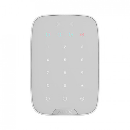 Tastatura AJAX cu cititor carduri wireless alb KeyPadPlus(W)