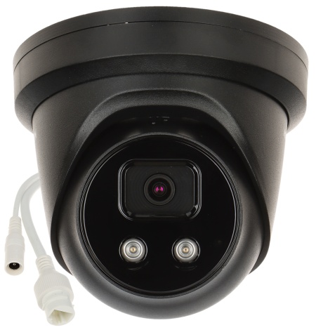 Camera supraveghere IP HikVision Turret 4MP DS-2CD2346G2-ISU/SL(2.8mm) Black, AcuSense, Live Guard, alarma audio-vizuala, DarkFighter, WDR 120dB, audio bidirectional, IP67, slot card SD, carcasa metalica neagra - Img 2