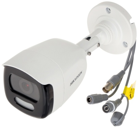 Camera supraveghere Turbo HD Hikvision Bullet 2MP DS-2CE12DFT-F(3.6mm), tehnologie ColorVu, imagini color 24/7, lumina alba 40m, WDR real 130dB, 4 in 1 (TVI/AHD/CVI/CVBS), protectie exterior IP67, carcasa metalica - Img 3