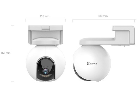 Camera supraveghere Wi-Fi Ezviz PT 4MP CS-HB8 (4MP) exterior, alimentare baterie 10400 mAh, Full Color noaptea, IR 15m, detectie umana, lentila 4mm, Pan 340 grade, IP65, audio bidirectional - Img 2