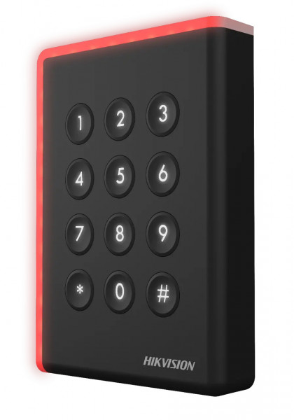 Cititor de carduri si tastatura Hikvision DS-K1108AEK, frecventa 125KHz EM, protocol RS-485, Wiegand W26/W34, OSDP, protectie antisabotaj, buzzer incorporat, indicator LED stare, montare aplicata, design robust - Img 2