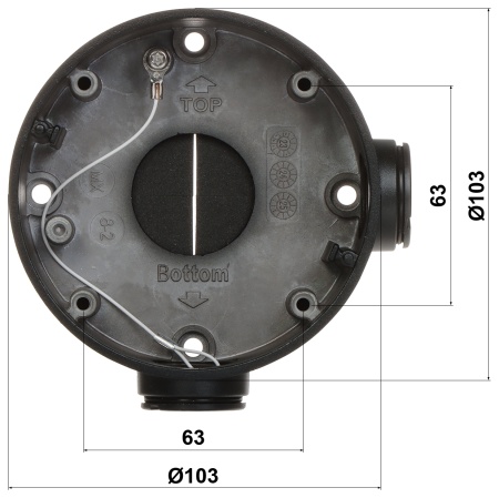 Doza de conexiuni HikVision DS-1260ZJ(Black), cutie de distributie pentru camere de supraveghere bullet, material aliaj de aluminiu, culoare Hikvision Black, rezistenta la intemperii, montaj la exterior - Img 2