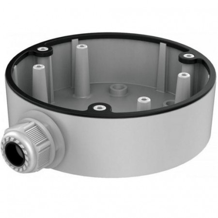 Doza de jonctiune Hikvision DS-1280ZJ-DM21 pentru camere de supraveghere tip dome, fabricata din aliaj de aluminiu, culoare Hikvision White, ideala pentru protejarea conexiunilor electrice la exterior si interior, design rezistent si durabil pentru montaj - Img 2