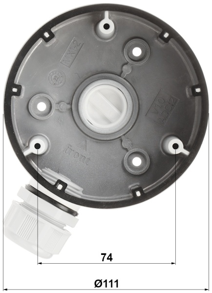Doza jonctiune HikVision rotunda DS-1280ZJ-TR13, material aliaj de aluminiu, culoare alb Hikvision, montaj profesional camere supraveghere, rezistenta la intemperii, organizare cabluri, design compact, uz exterior - Img 3