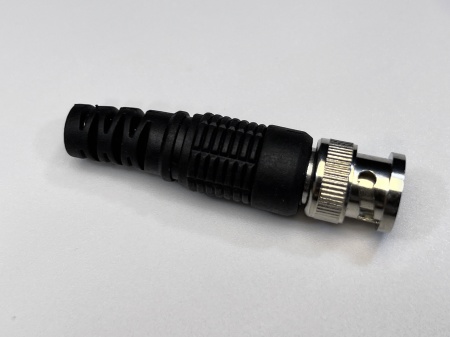 Mufa BNC tata cu fir metalic flexibil MK005-BNCFM, impedanta 50 Ohm, fabricata din metal rezistent, conector argintiu pentru conexiuni rapide in sisteme de supraveghere video CCTV, montaj usor si transmisie semnal stabila - Img 3