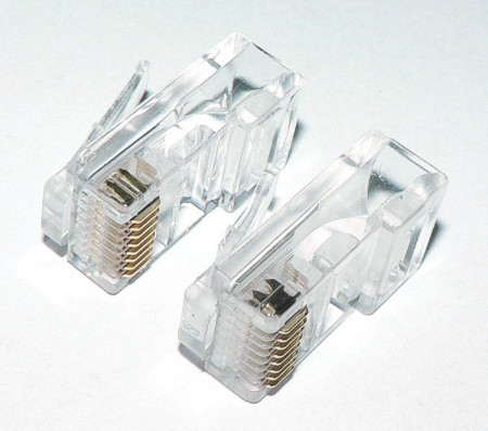 Mufa retea / internet UTP Cat5e RJ45-UTP5E, mufa RJ45 , folosit impreuna cu cleste de sertizat, material plastic rezistent, tip bulk, utilizare retele internet - Img 2