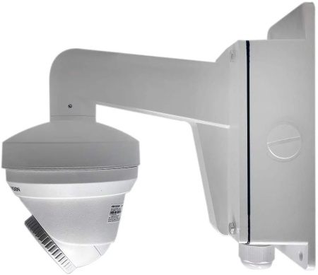 Suport perete HikVision cu doza de jonctiune DS-1273ZJ-130B-TRL, material aliaj de aluminiu, culoare alb Hikvision, montaj profesional camere supraveghere, rezistent la exterior, management cabluri, constructie robusta - Img 7