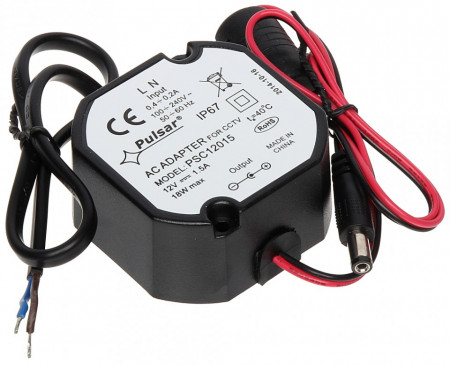 Sursa de alimentare CCTV capsulata Pulsar IP67 DC 12V/1.5A PSC PSC12015