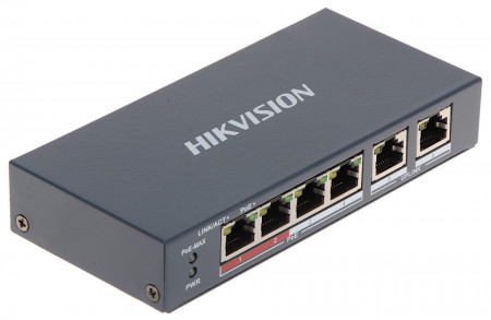 Switch HikVision 4 porturi PoE si doua uplink DS-3E0106P-E/M