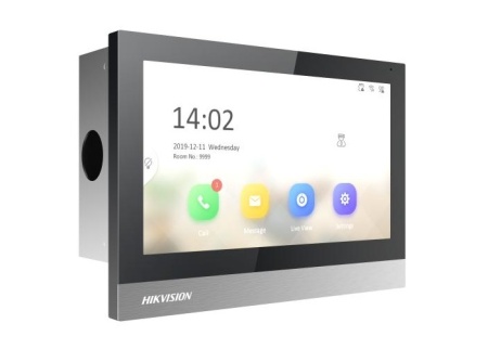 Videointerfon interior IP Hikvision DS-KH8380-WTE1/Flush, ecran TFT 7 inch 1024x600, control prin Hik-Connect, PoE IEEE802.3at, suport 16 extensii, acces lift, montaj aparent si ingropat, interfete RS‑485/alarma/TF - Img 2