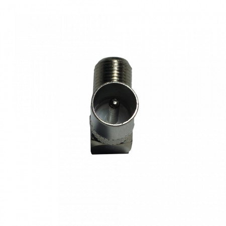 Adaptor coaxial 90 grade Mekpro MK043-FTV90, conector F mama la TV tata, constructie metalica robusta, ideal pentru spatii inguste in spatele televizoarelor, conexiune stabila, transfer semnal fara interferente - Img 2