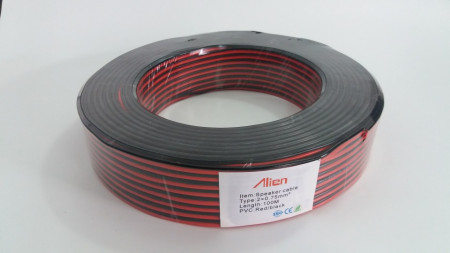 Cablu alimentare rosu-negru Alien MK024-CA075, sectiune 2x0.75mm, conductor aluminiu-cuprat, izolatie PO rezistenta, tensiune 300/500V, functionare pana la +70 grade Celsius, ideal pentru sisteme audio si curenti slabi, rola 10m - Img 3