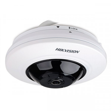 Camera supraveghere analogica Hikvision fisheye 5MP DS-2CC52H1T-FITS(1.1mm), unghi vizualizare 186 grade, moduri afisare panorama si PTZ, microfon incorporat, distanta IR 10-20m, utilizare interior, design compact si discret - Img 2