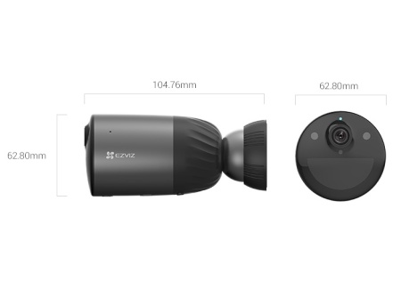 Camera supraveghere Wi-Fi Ezviz bullet 4MP CS-BC1C (4MP,W1) alimentare baterie 10400 mAh, stocare eMMC 32GB inclusa, Full Color noaptea, IR 10m, detectie umana AI, lentila 2.8mm, IP66, audio bidirectional, exterior - Img 2