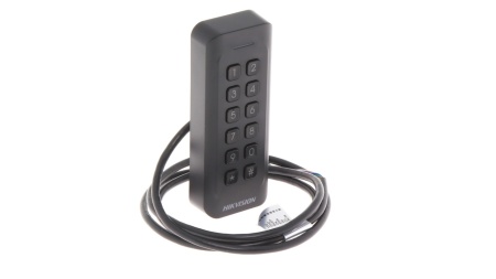Cititor carduri si tastatura HikVision DS-K1802EK, acces dual EM 125kHz si Mifare 13.56MHz, interfata Wiegand, protectie exterior IP65, beeper integrat, material PC+ABS rezistent, design compact, montaj aparent - Img 4