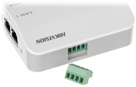 Distribuitor audio-video HikVision DS-KAD606-P pentru sisteme videointerfonie IP, 8 porturi RJ-45 10/100 Mbps, alimentare 24V DC, suporta 64 VLAN-uri, management trafic eficient, montaj pe sina DIN sau perete, seria Pro - Img 2
