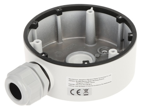 Doza jonctiune HikVision rotunda DS-1280ZJ-TR13, material aliaj de aluminiu, culoare alb Hikvision, montaj profesional camere supraveghere, rezistenta la intemperii, organizare cabluri, design compact, uz exterior - Img 4