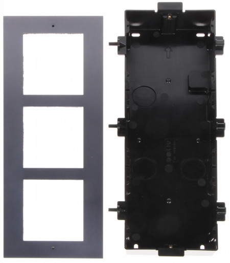 Rama montaj ingropat cu 3 module HikVision DS-KD-ACF3(Plastic) pentru post exterior modular, panou din aluminiu si doza din plastic, temperatura operare -40 grade C, include accesorii fixare, compatibila seria DS-KD8 - Img 4