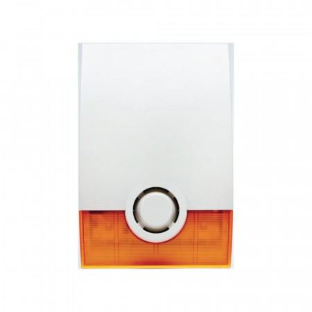 Sirena de exterior wireless cu flash Videofied OSX200, avertizare acustica si optica,nivel zgomot: 105dB @ 1 meter, frecventa de operare: 868MHz, supervizata, criptare AES, securitate grad 2, 2 x tamper, culoare FLASH: orange, alimentare pe baterii 3 x 3