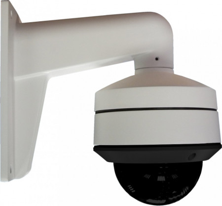 Suport de perete Hikvision DS-1273ZJ-135 pentru camere supraveghere tip Dome, fabricat din aliaj de aluminiu rezistent, culoare alb Hikvision, montaj robust cu gestionare cabluri, ideal pentru instalari la exterior - Img 2