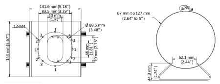 Suport montaj pe stalp vertical HikVision DS-1275ZJ-S-SUS, material otel inoxidabil SUS304, culoare alb, design robust pentru camere supraveghere, rezistent la coroziune, fixare cu bride metalice - Img 5