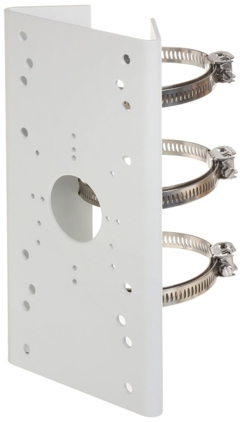 Suport montare pe stalp HikVision DS-1275ZJ-Y din otel inoxidabil cu tratament anti-coroziv, diametru reglabil intre 67mm si 127mm, structura monobloc ultra-rezistenta, ideal pentru camere box si carcase speciale - Img 3