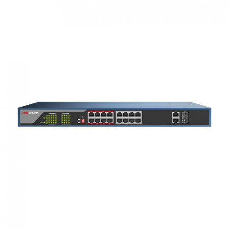 Switch Hikvision 16 porturi PoE si doua porturi SFP uplink DS-3E1318P-E