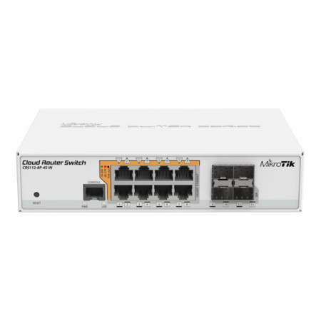 Switch MikroTik Management 8xGigabit cu PoE-out 4xSFP CRS112-8P-4S-IN