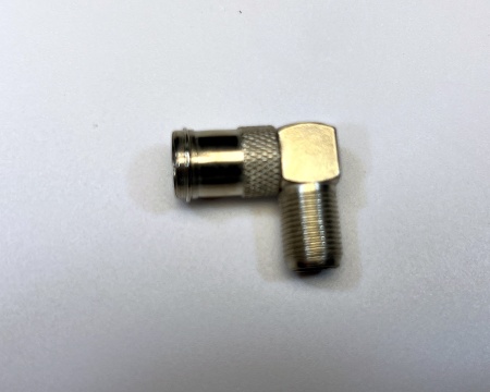 Adaptor coaxial unghiular 90 grade FC-020, mufa F mama la mufa TV mama, conector metalic argintiu, ideal pentru conexiuni in spatii inguste, montaj rapid prin infiletare, pachet 1 bucata - Img 4