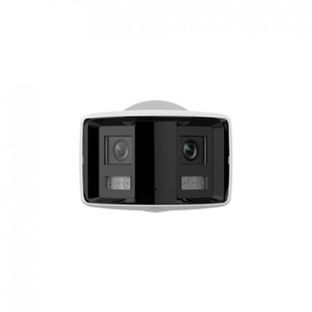 Camera supraveghere IP HikVision Panoramic Bullet 4MP DS-2CD2T46G2P-ISU/SL(2.8mm)(C), Imagine 180 grade, Tehnologie AcuSense si DarkFighter, Alarma luminoasa si audio, WDR 120dB, Protectie IP67, Microfon si Difuzor, Slot SD - Img 2