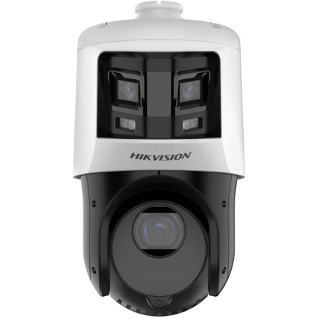 Camera supraveghere IP HikVision PTZ Speed Dome 6MP+4MP DS-2SE4C425MWG-E/26(F0)(2.8mm, 4.8-120mm), ColorVu Panoramic, AcuSense, zoom optic 25x, DarkFighter, IR 100m si lumina alba 30m, protectie IP66, alimentare PoE+ / 12V DC - Img 2