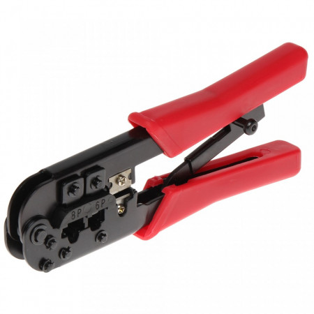 Cleste sertizat profesional HT568R, compatibil cu mufe RJ45 (8P8C), RJ11 (6P4C) si RJ12 (6P6C), functie taiere si dezizolare cablu, sertizare precisa pentru conductor plin sau multifilar, design ergonomic - Img 2