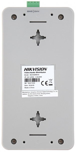 Distribuitor audio-video HikVision DS-KAD606-P pentru sisteme videointerfonie IP, 8 porturi RJ-45 10/100 Mbps, alimentare 24V DC, suporta 64 VLAN-uri, management trafic eficient, montaj pe sina DIN sau perete, seria Pro - Img 3