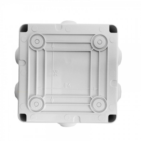 Doza derivatie patrata Gewiss GW44004, dimensiuni 100x100x50mm, protectie IP55 si IK08, material tehnopolimer fara halogeni, 6 intrari cu presetupe, capac cu suruburi inox, rezistenta la foc 650 grade Celsius - Img 3