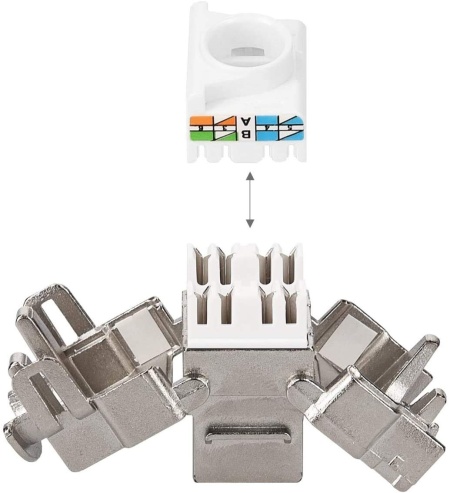 Keystone Jack DataLink MK088-KJCAT6, Cat6 ecranat (FTP), tip Krone, metalic, conector retea RJ45, montaj in patch panel sau priza de perete, standard Gigabit, transfer date de mare viteza - Img 7