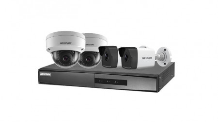 Kit 4 camere 2MP Hikvision 2 dome 2 bullet cu accesorii NK42E3H-1T(WD)