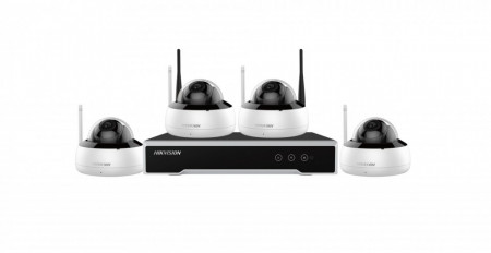 Kit 4 camere Dome WiFi 4MP Hikvision NK44W1H-1T(WD)