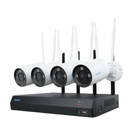 Kit de supraveghere 1NVR cu 12 canale Reolink NVS12W si 4 camere Reolink B800W, 4K rezolutie,Reolink NVS12-8MB4W