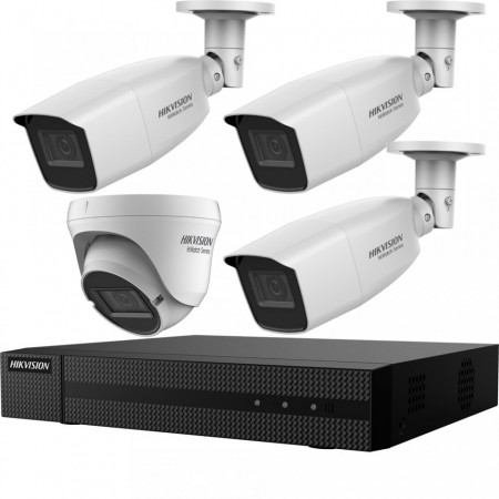 Kit HikVision HiWatch 4 camere 3+1 2MP varifocale IR 40m MK-H013