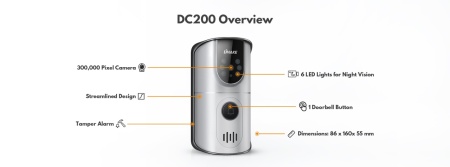 Kit sonerie video wireless Dnake DK250 (DC200 + DM50), monitor 7 inch, captura foto/video, slot card SD, distanta 400m, frecventa 2.4GHz, IP65, baterie reincarcabila - Img 5