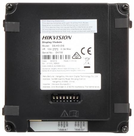 Modul afisaj LCD 3.5 inch HikVision DS-KD-DIS pentru post exterior modular, afisare agenda 2000 contacte, tastatura virtuala, protectie IP65, iluminare fundal, suport multilingv, compatibil seria DS-KD8 - Img 5